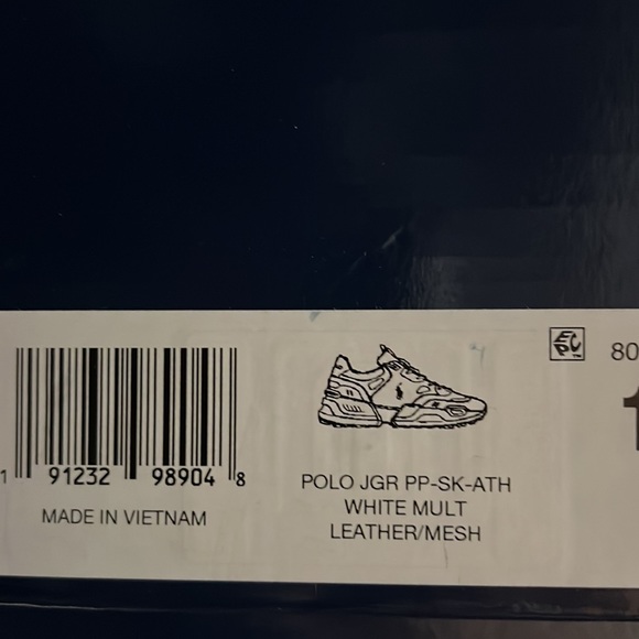 POLO RALPH LAUREN Mens Leather Mesh Jogger Sneaker White Multi - Picture 10 of 10